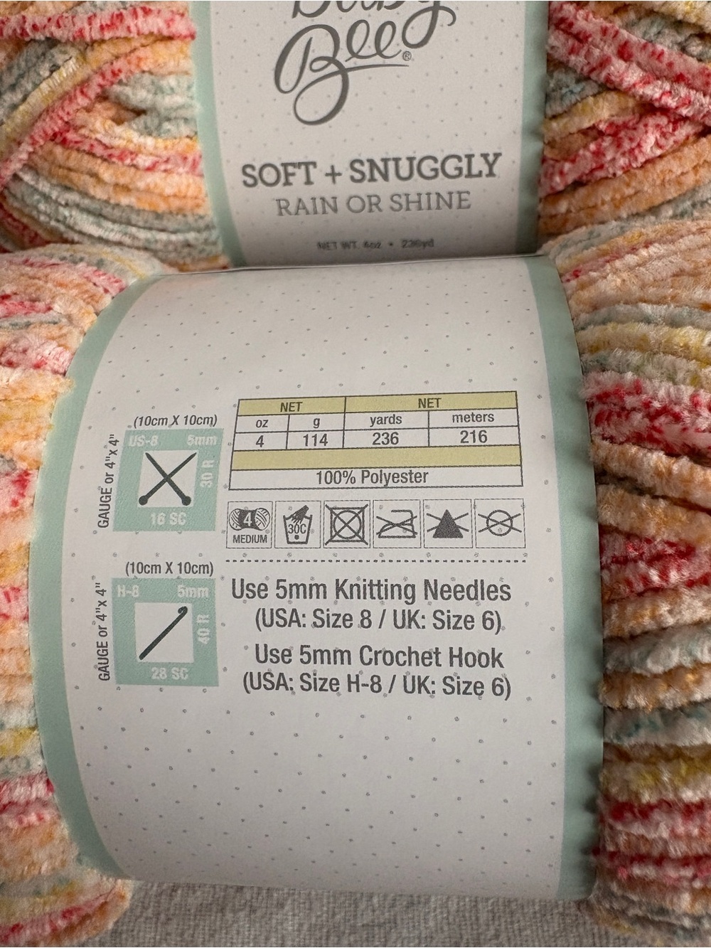 Baby Bee Soft + Snuggly Multi-Color Yarn - Pastel Stripe - Picture 6 of 6